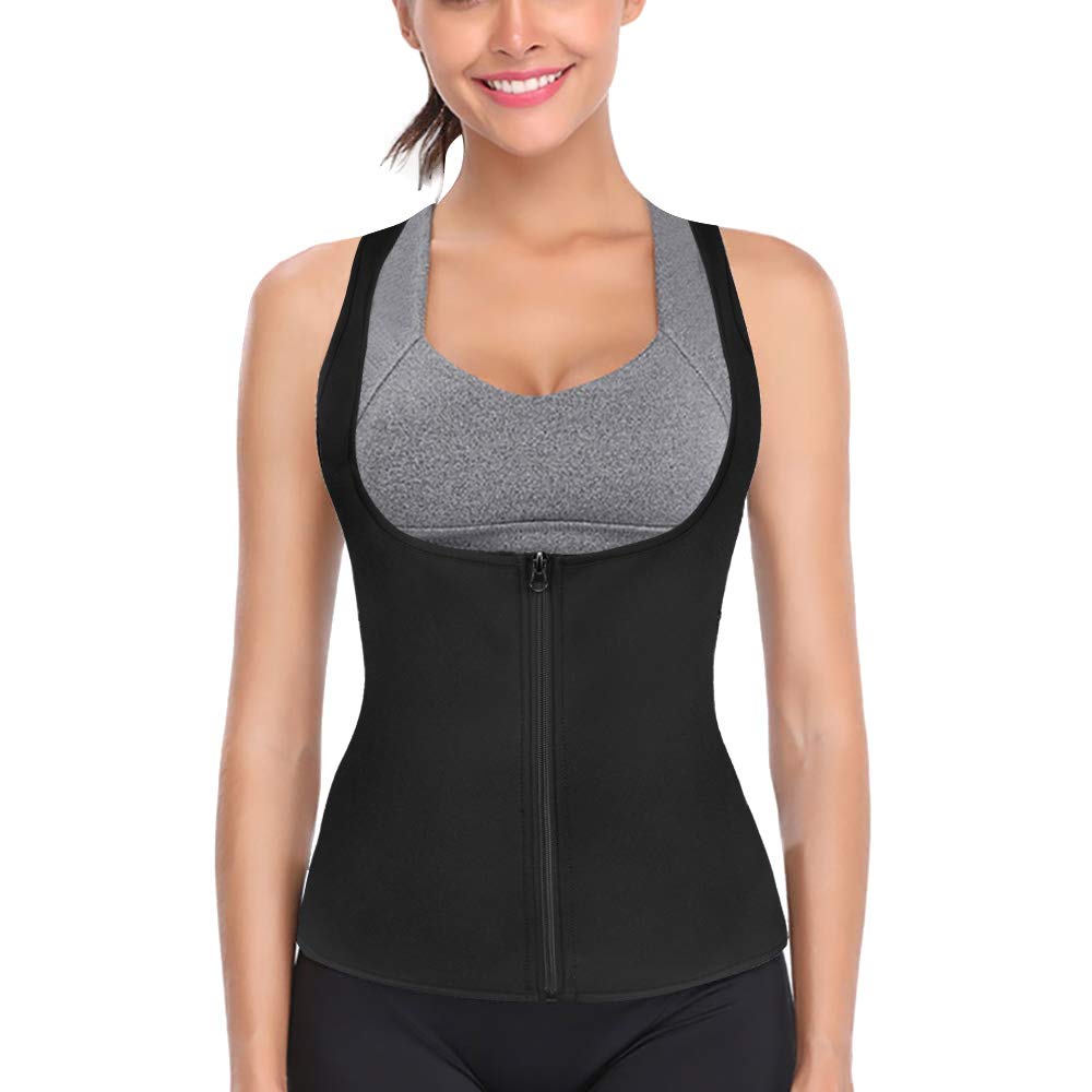 Yamadan Neoprene Underbust Waist Trainer Sweat Zipper Vest Weight Loss Body Shaper for Women