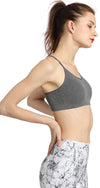 FITTIN Strappy Yoga Bra - Seamless Padded for Sports Gym Workout Fitness