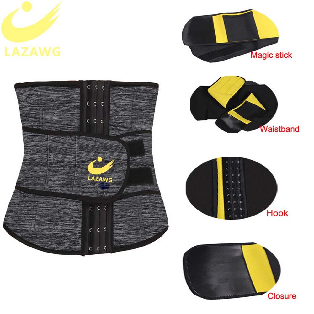 LAZAWG Women Waist Trainer Sauna Sweat Slimming Belt Tummy Control Waist
