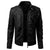 wuliLINL Men Faux Leather Zip Up Moto Biker Jacket