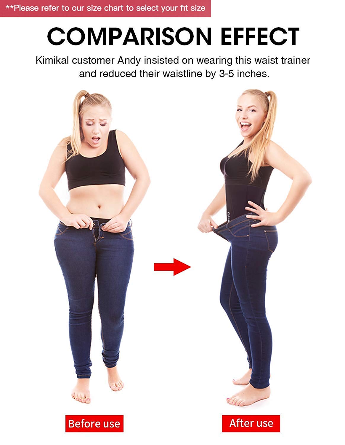 Kimikal Waist Trainer Corset for Weight Loss-Lady Sliming Fajas Gym Colombiana Latex Waist Cincher Shaper Sport Girdle Belt