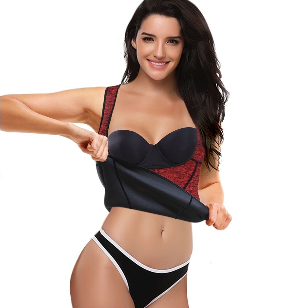 Women Waist Trainer Neoprene Sauna Suit for Weight Loss, Running Yoga Workout Tank Top Sweat Vest