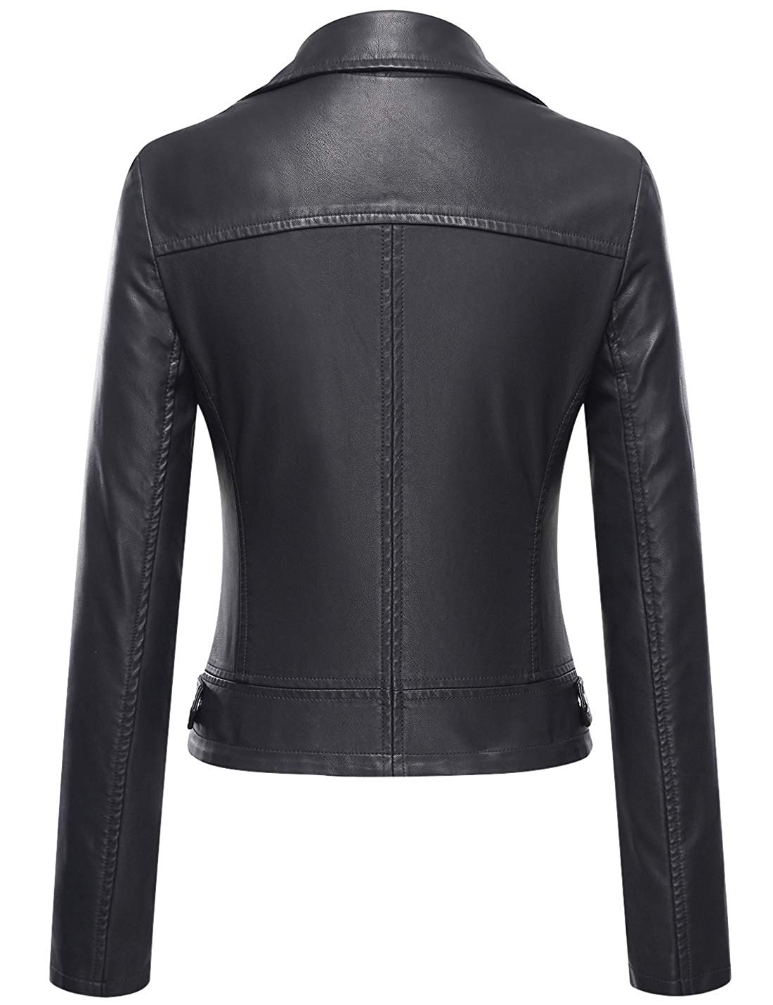 Tanming Women's Faux Leather Moto Biker Short Coat Jacket