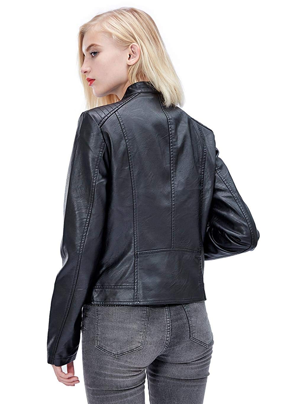 Fahsyee Women's Faux Leather Jackets