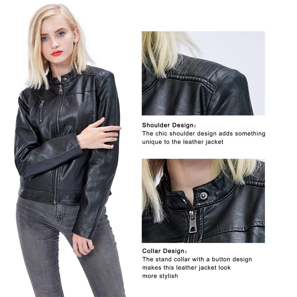 Fahsyee Women's Faux Leather Jackets