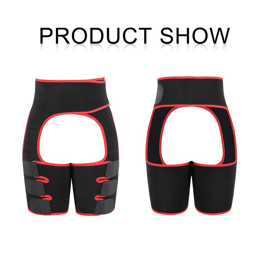 Lover-Beauty Breathe Freely Neoprene Thigh Trimmer High Waist Thigh Shaper Thigh Trainer Red XL