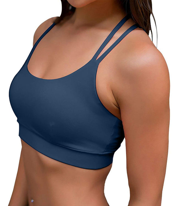 YIANNA Women's Padded Sports Bra Cross Back Medium Support Workout Running Yoga Bra