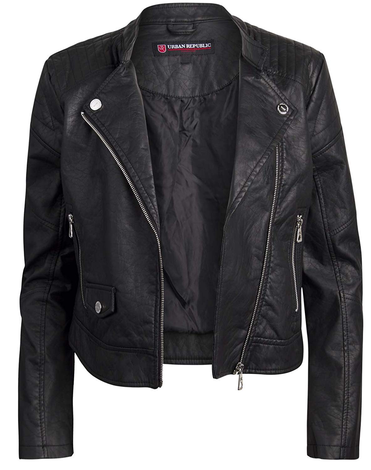 Urban Republic Women Faux Leather Moto Biker Jacket