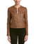 VIA SPIGA Women's Collarless Leather Jacket