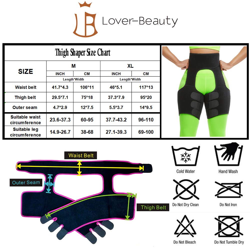 Lover-Beauty Breathe Freely Neoprene Thigh Trimmer High Waist Thigh Shaper Thigh Trainer Red XL