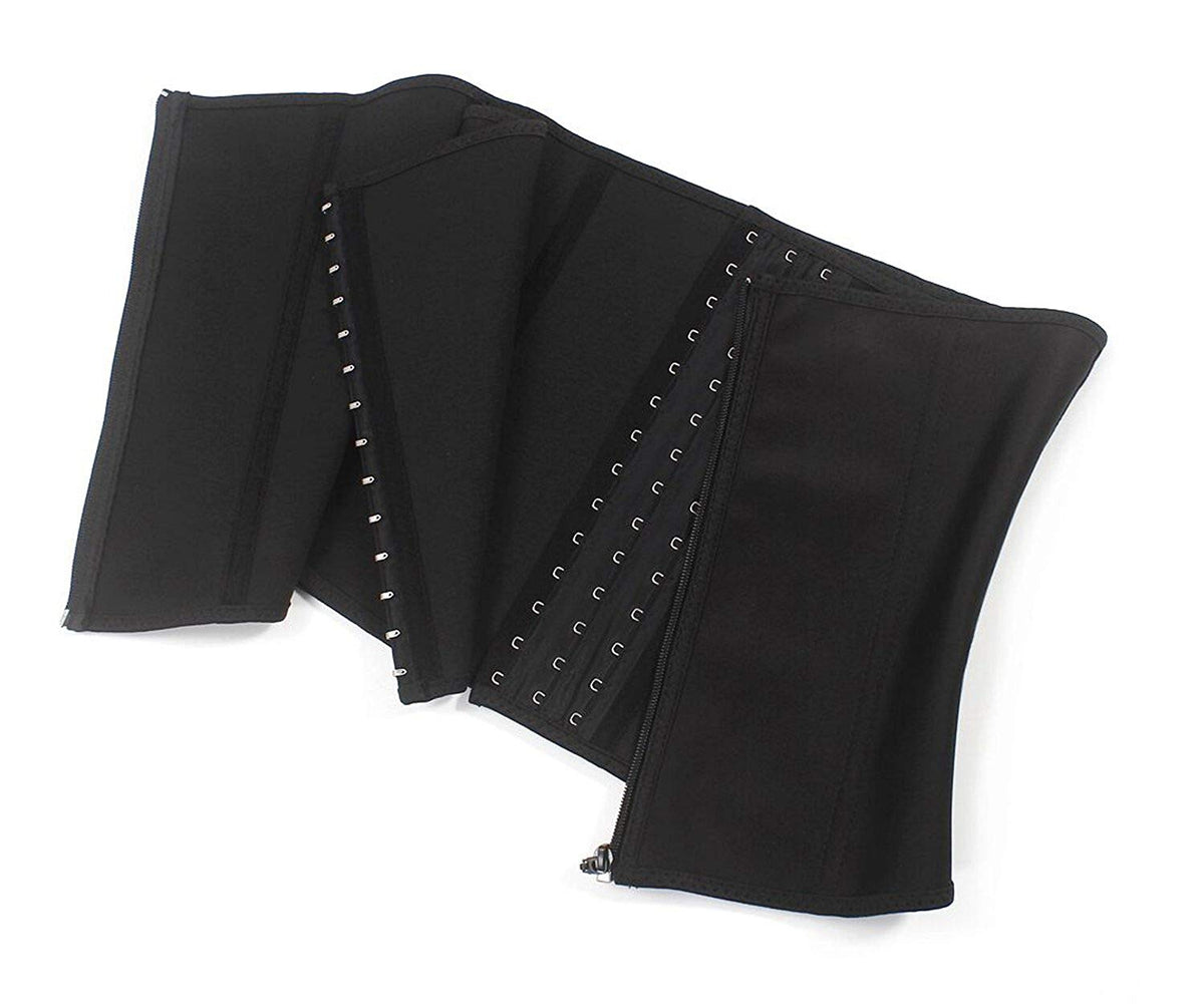 Gotoly Women Latex Waist Trainer Corset Zipper Underbust Cincher Belt Weight Loss Body Shaper