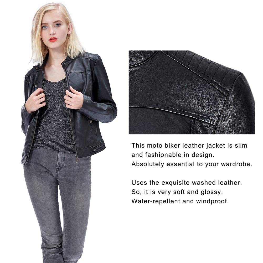 Fahsyee Women's Faux Leather Jackets