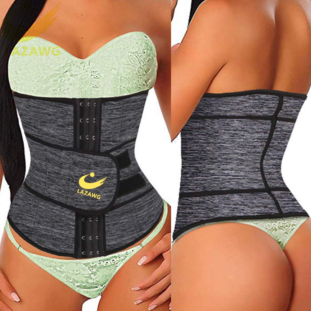 LAZAWG Women Waist Trainer Sauna Sweat Slimming Belt Tummy Control Waist