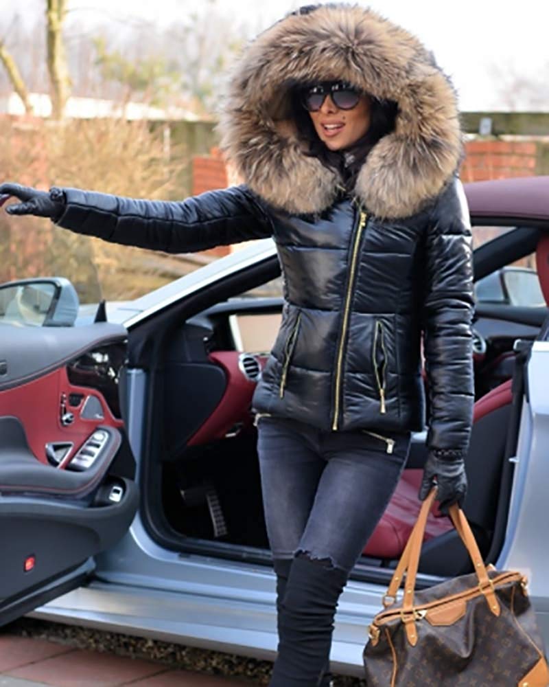 Aofur Womens Ladies Quilted Winter Coat