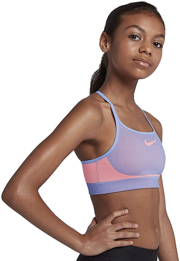 Nike Girl's Seamless Sports Bra (Deep Royal/Crimson, X-Small)