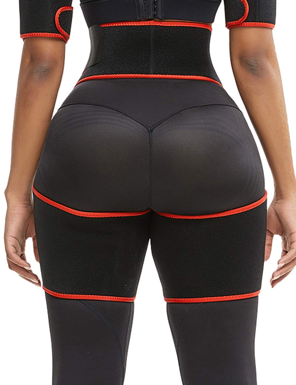 Lover-Beauty Breathe Freely Neoprene Thigh Trimmer High Waist Thigh Shaper Thigh Trainer Red XL