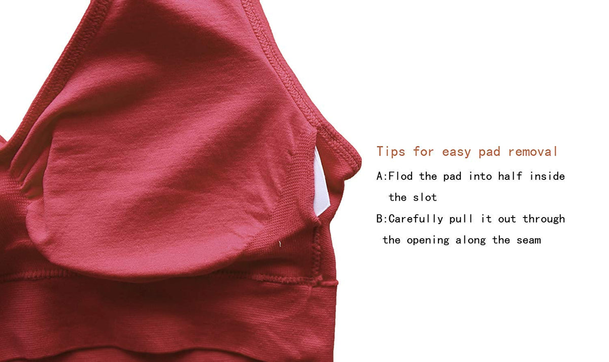 Cabales Women's 3-Pack Seamless Wireless Sports Bra with Removable Pads