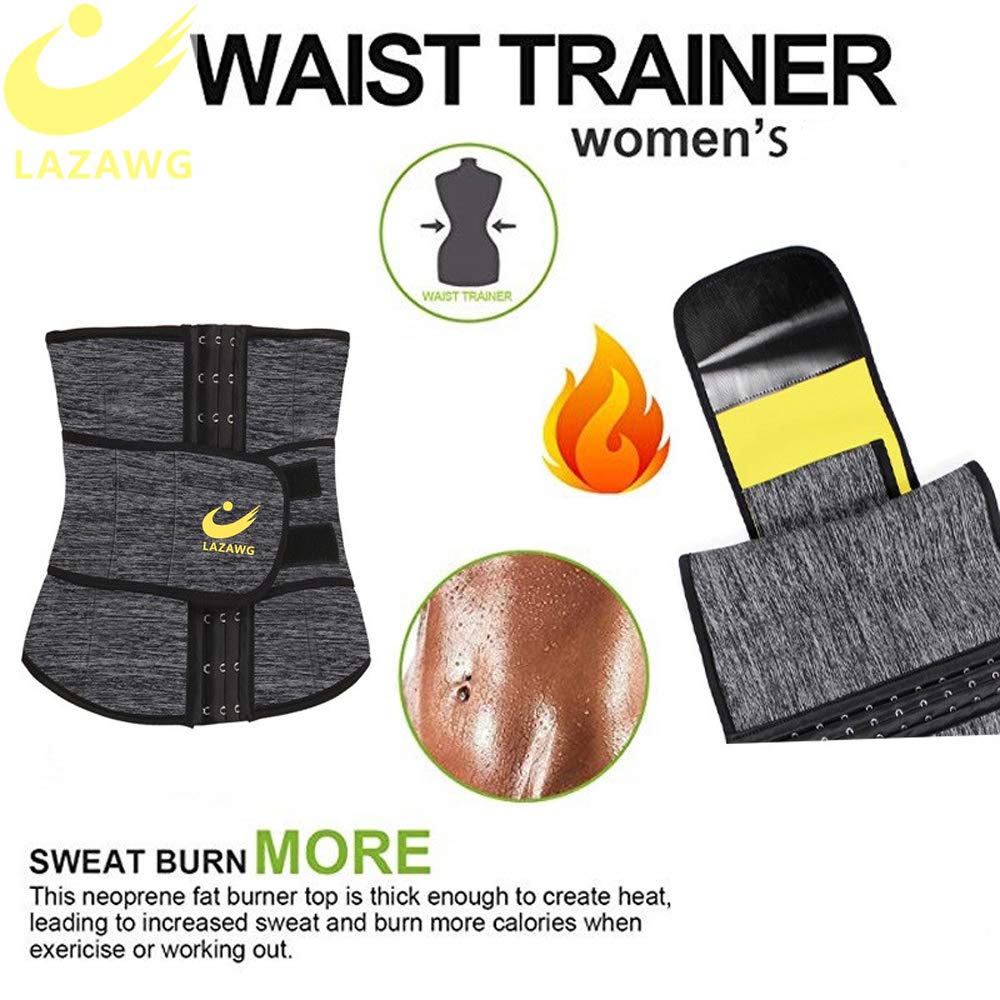 LAZAWG Women Waist Trainer Sauna Sweat Slimming Belt Tummy Control Waist