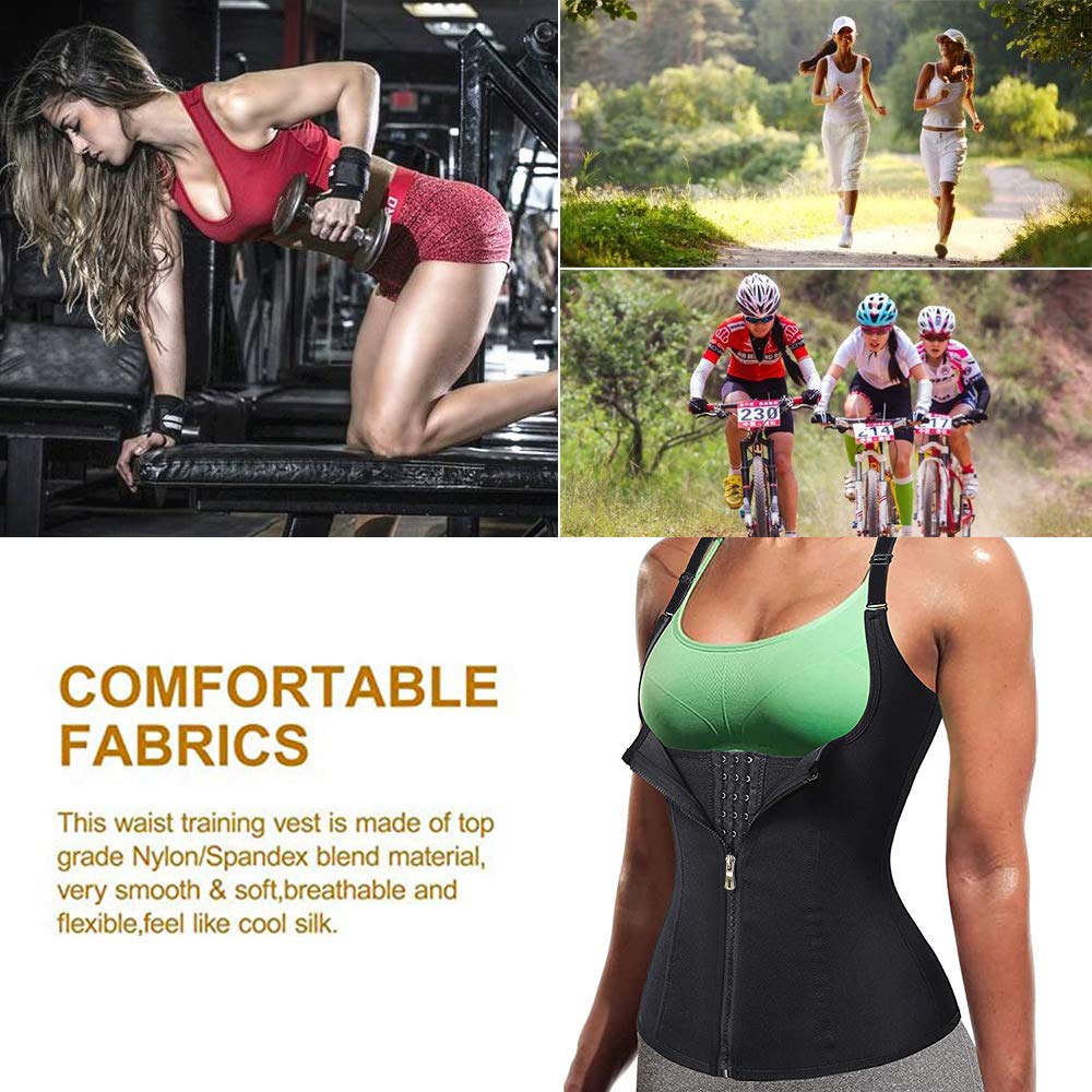 BSFASTHK Women Waist Trainer for Weight Loss - Neoprene Sweat Sauna Suits with Adjustable Strap - Body Shaper Sport Girdle
