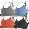 FITTIN Strappy Yoga Bra - Seamless Padded for Sports Gym Workout Fitness