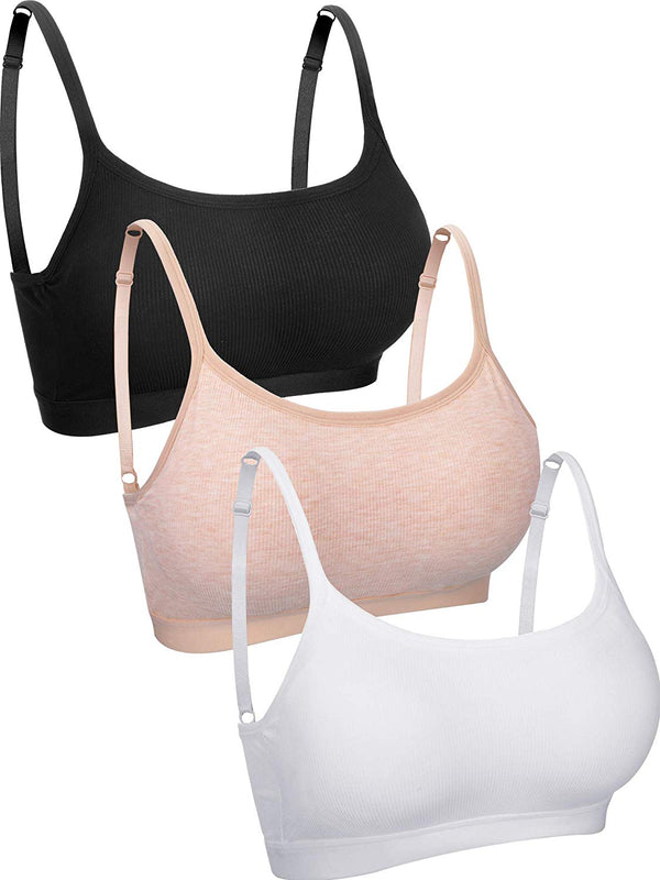 3 Pieces Mini Camisole Bra Wireless Padded Bra Tank Top Bra Seamless Sports Bra