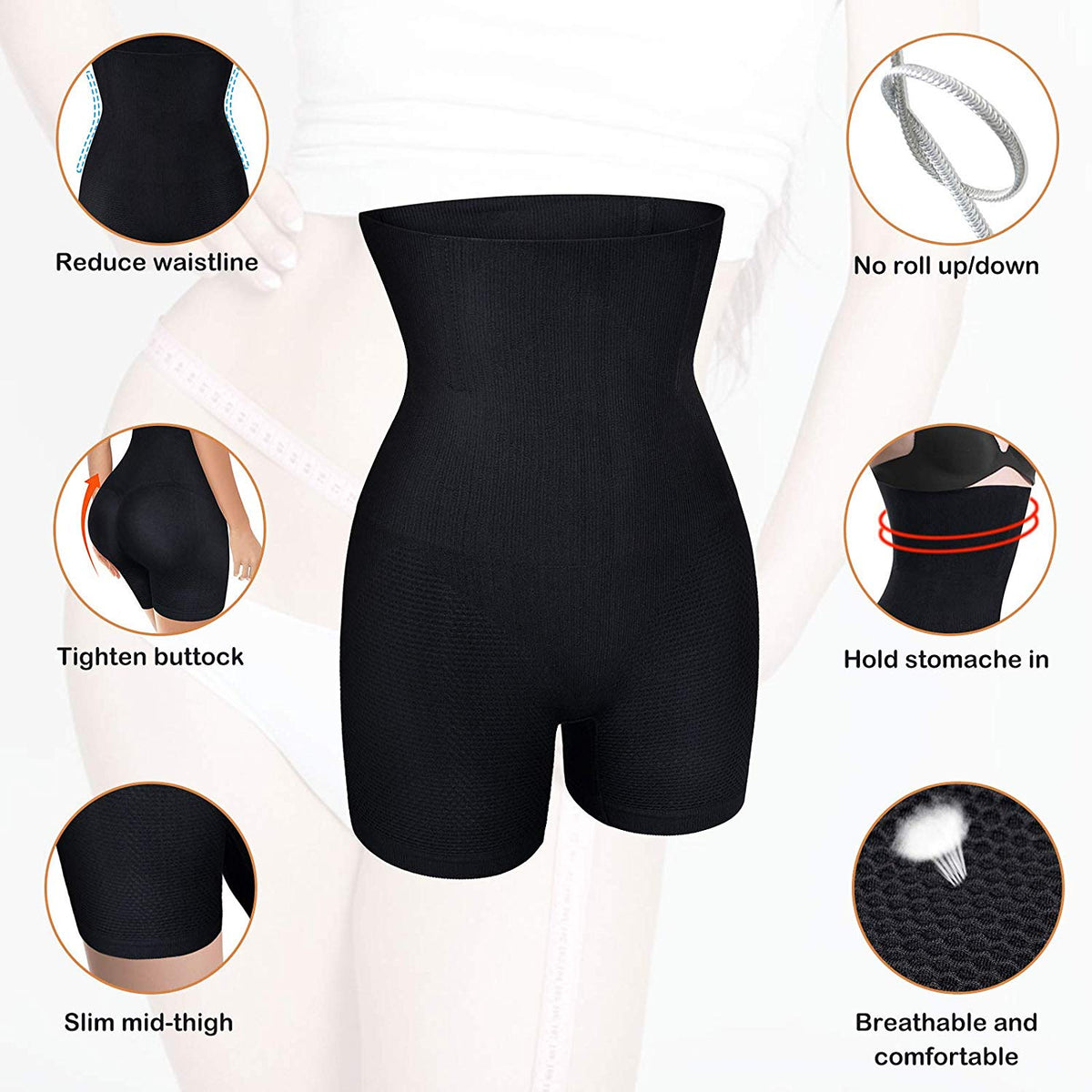 Nebility Women Waist Trainer Shapewear Tummy Control Body Shaper Shorts