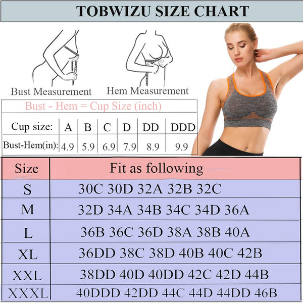 TOBWIZU Sports Bra,Women Workout Yoga Bra