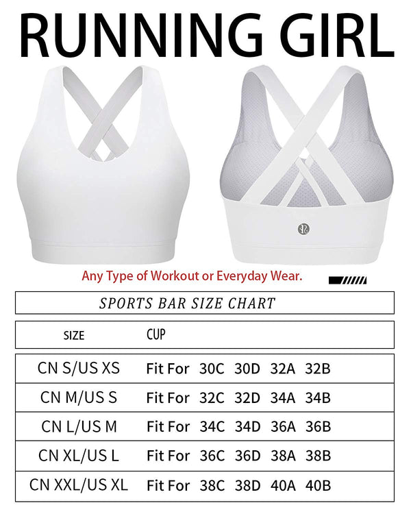 RUNNING GIRL Sports Bra for Women, Criss-Cross Back