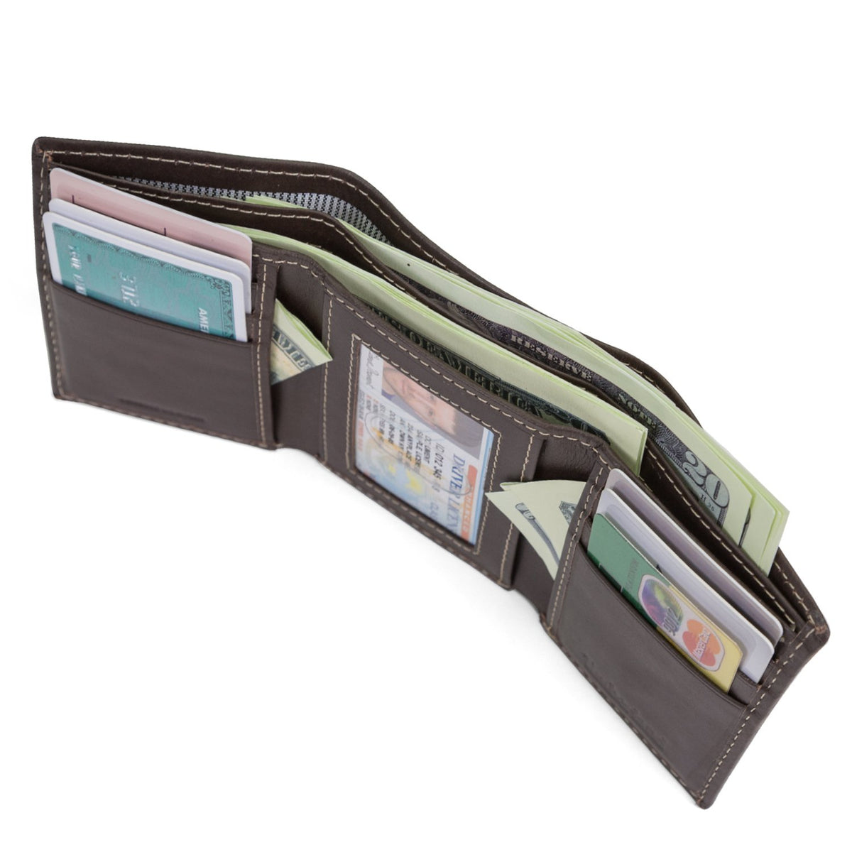 Timberland Mens Leather Trifold Wallet With ID Window