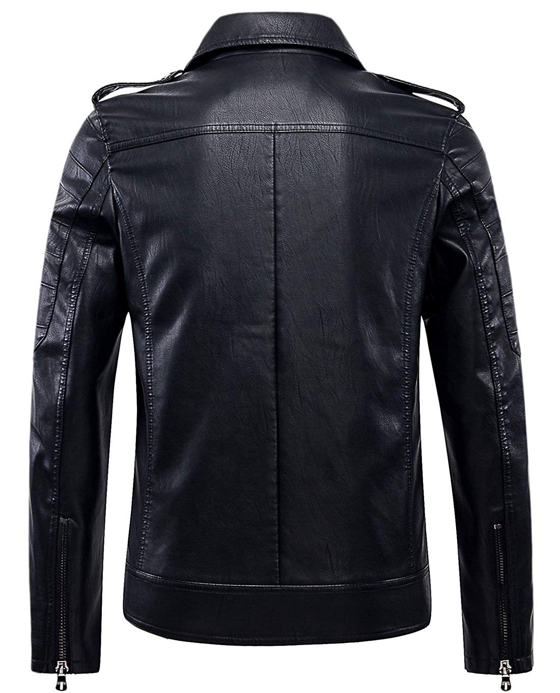 Men's Vintage Asymmetric Zip Lightweight Faux Leather Jacket