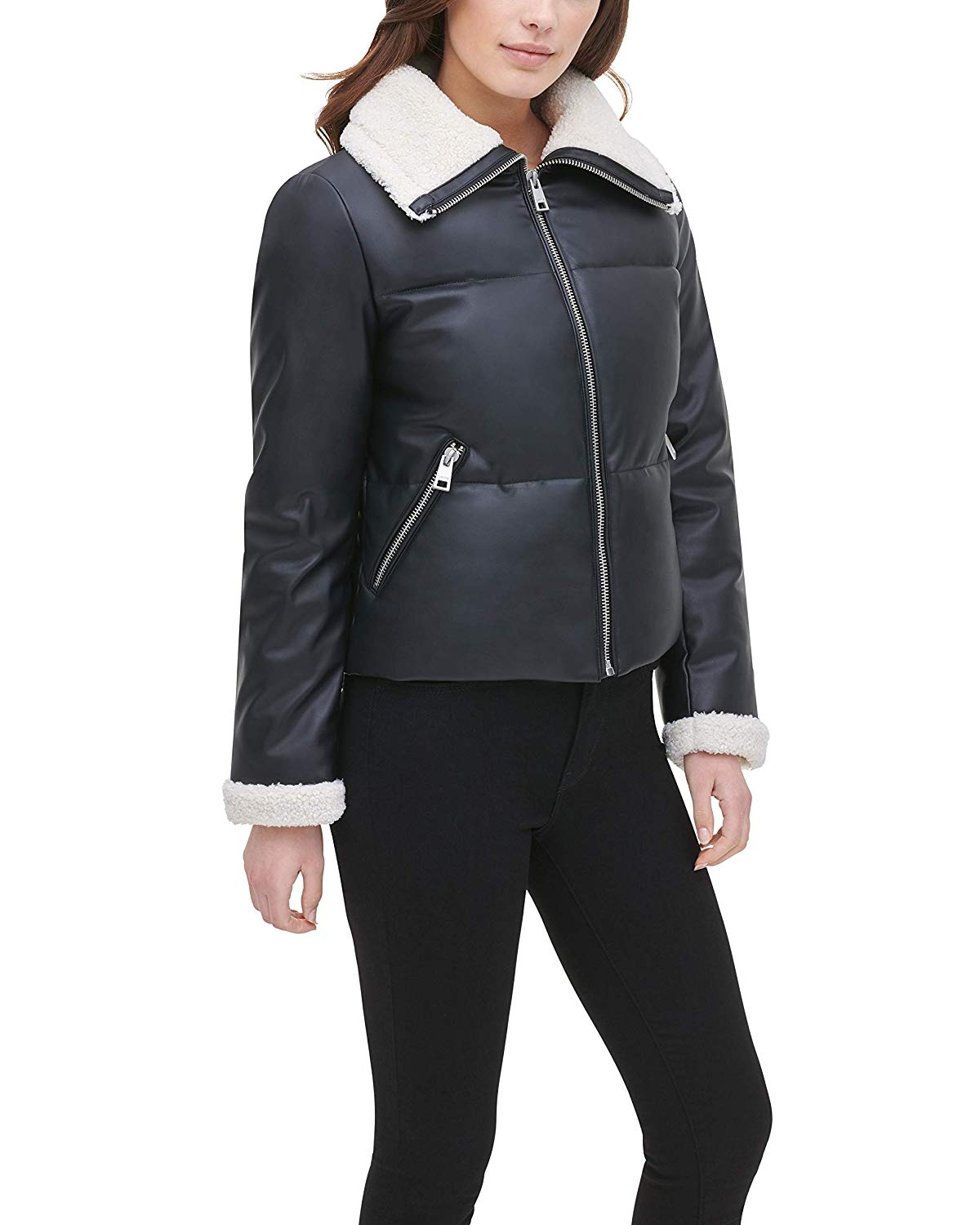 Levi's Women's The Breanna Smooth Lamb Faux Leather Puffer Jacke