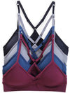 Kalon Kalon 4 Pack Racerback Sports Bralette V Neck for Women