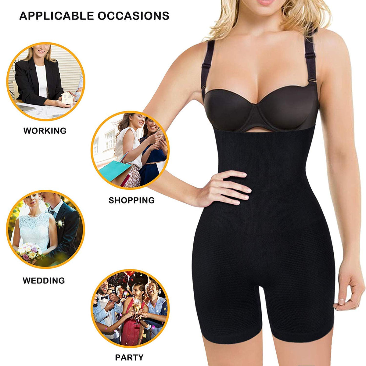 Nebility Women Waist Trainer Shapewear Tummy Control Body Shaper Shorts