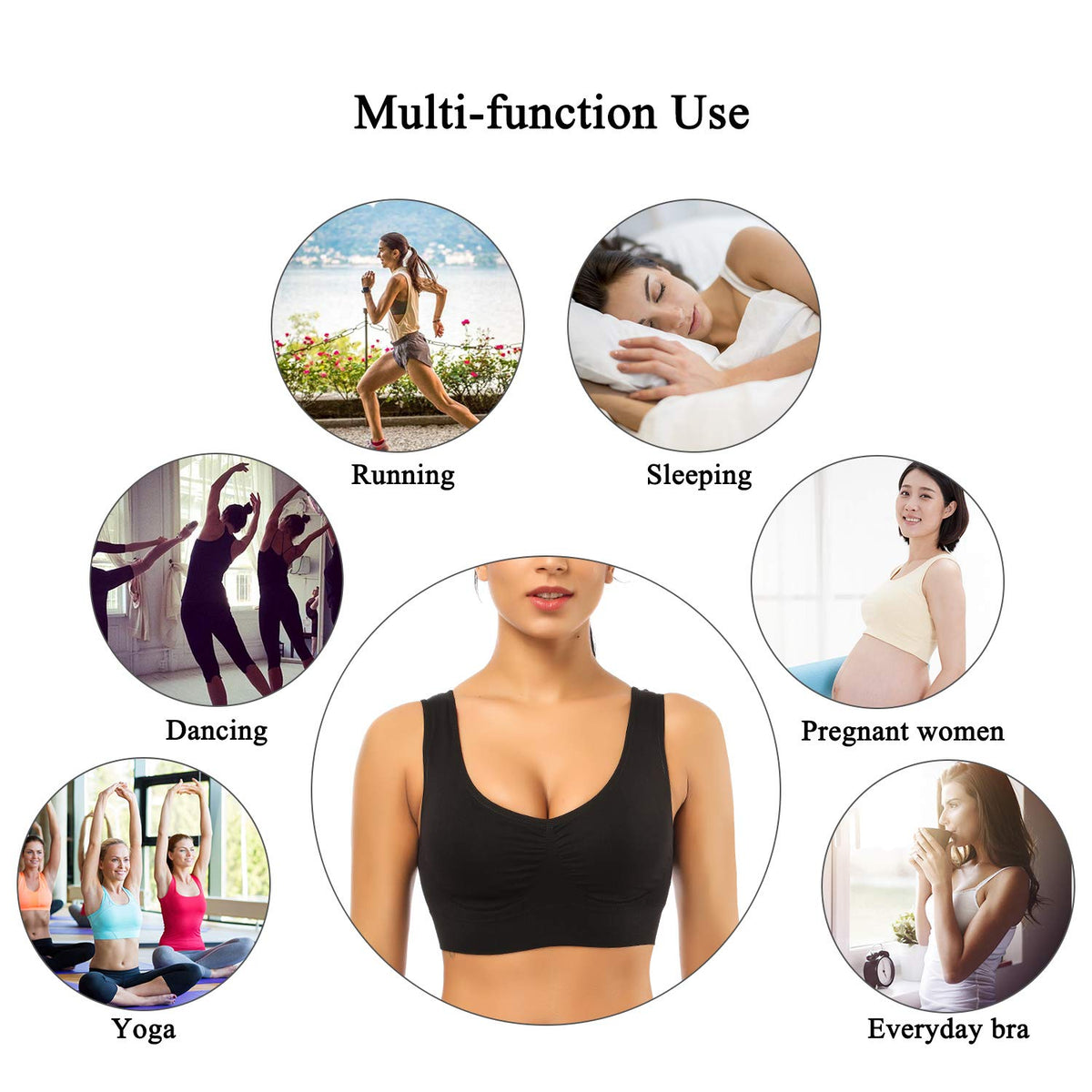 BESTENA Sports Bras for Women, Seamless Comfortable Yoga Bra with Removable Pads