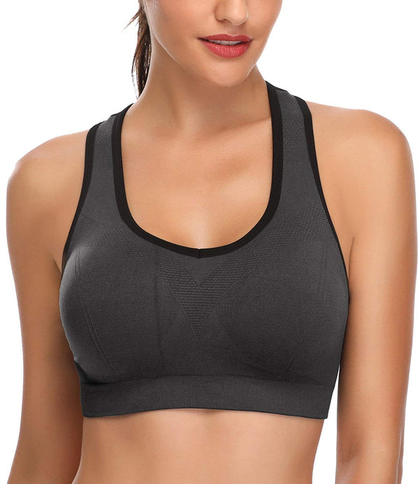 Padded Strappy Sports Bras for Women - Activewear Tops for Yoga Running Fitness