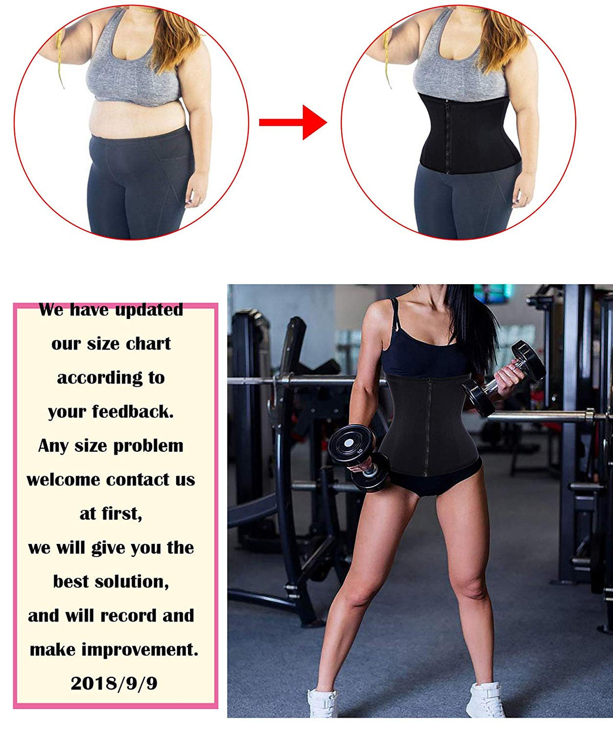 Ursexyly Women Waist Trainer Corset Zipper Hook Shapewear Double Control Body Shaper Tummy Fat Burning Waist Cincher