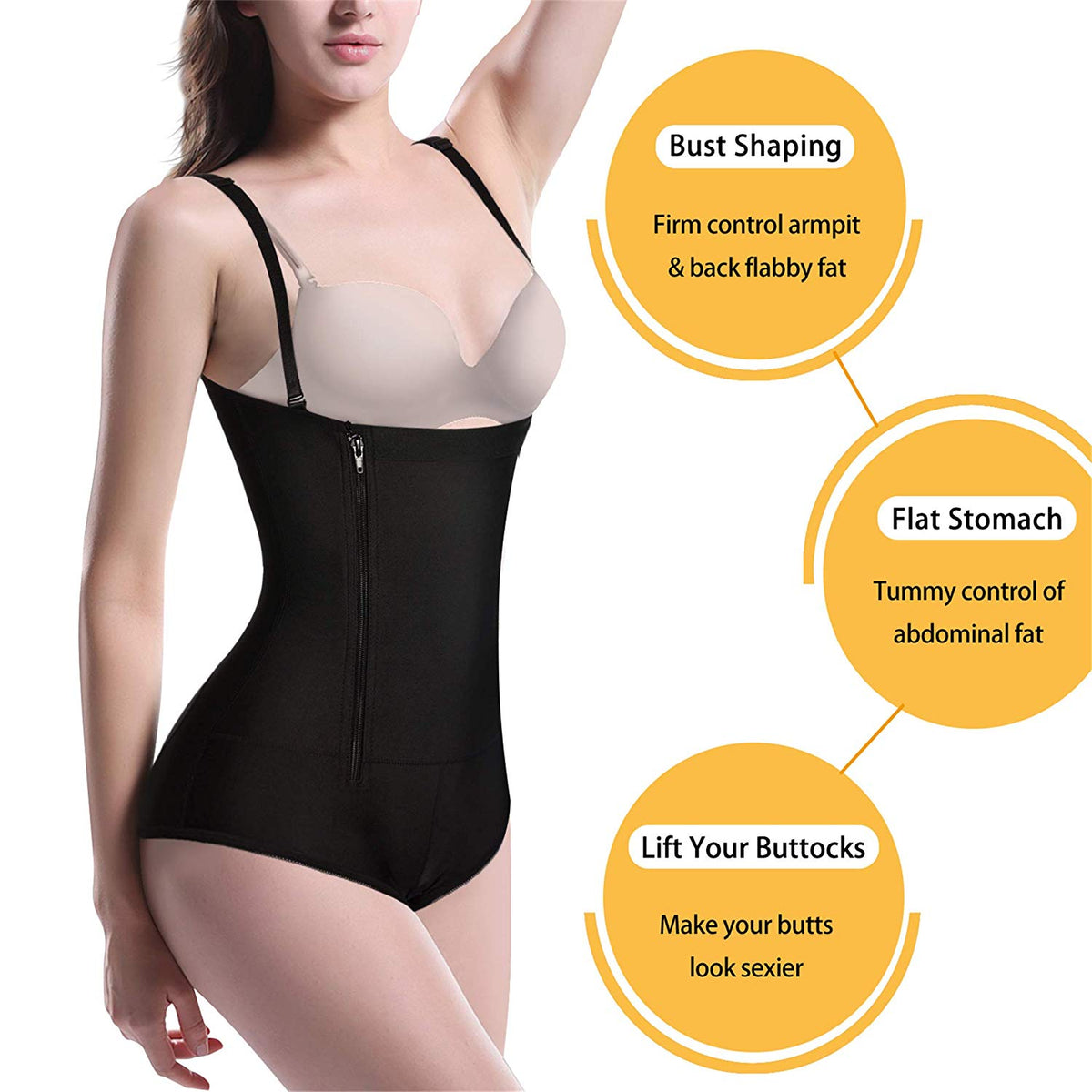 Eleady Women's Latex Waist Trainer Bodysuit Tummy Control