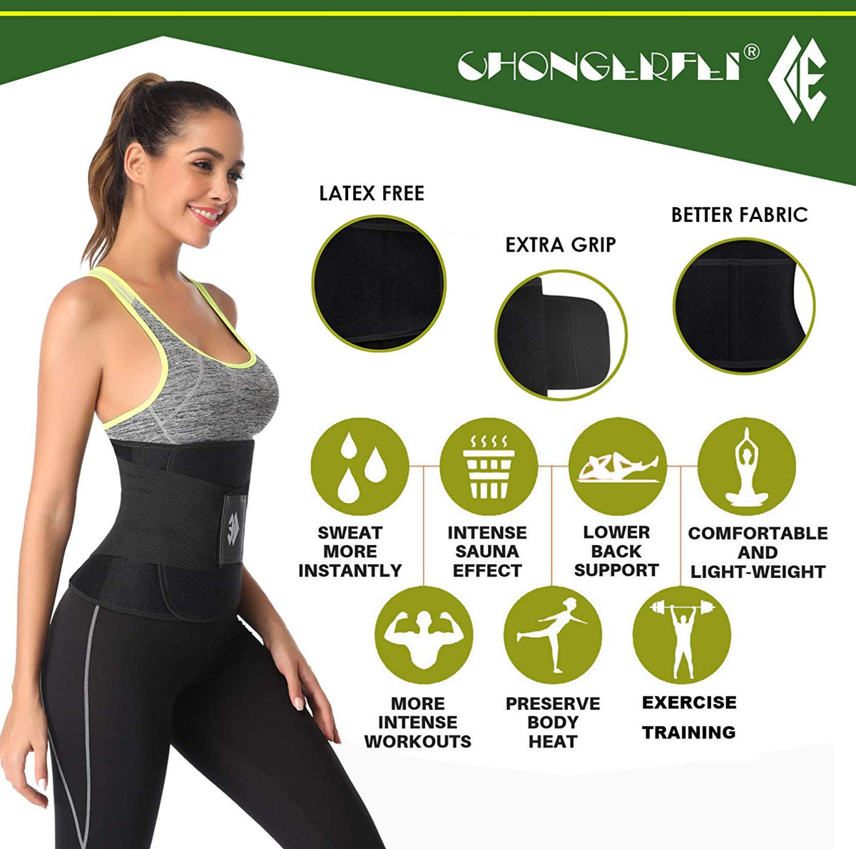 Waist Trainer Women - Waist Cincher Trimmer - Slimming Body Shaper Belt - Sport Girdle Belt