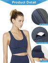 light & leaf Sports Bra for Women (XS-2X) Medium Impact Padded Longline Yoga Workout Bra