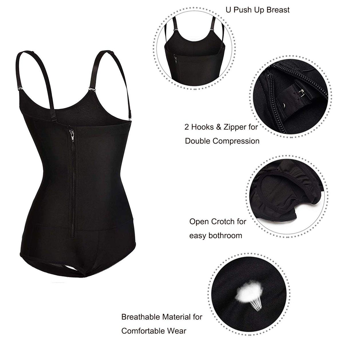 Eleady Women's Latex Waist Trainer Bodysuit Tummy Control