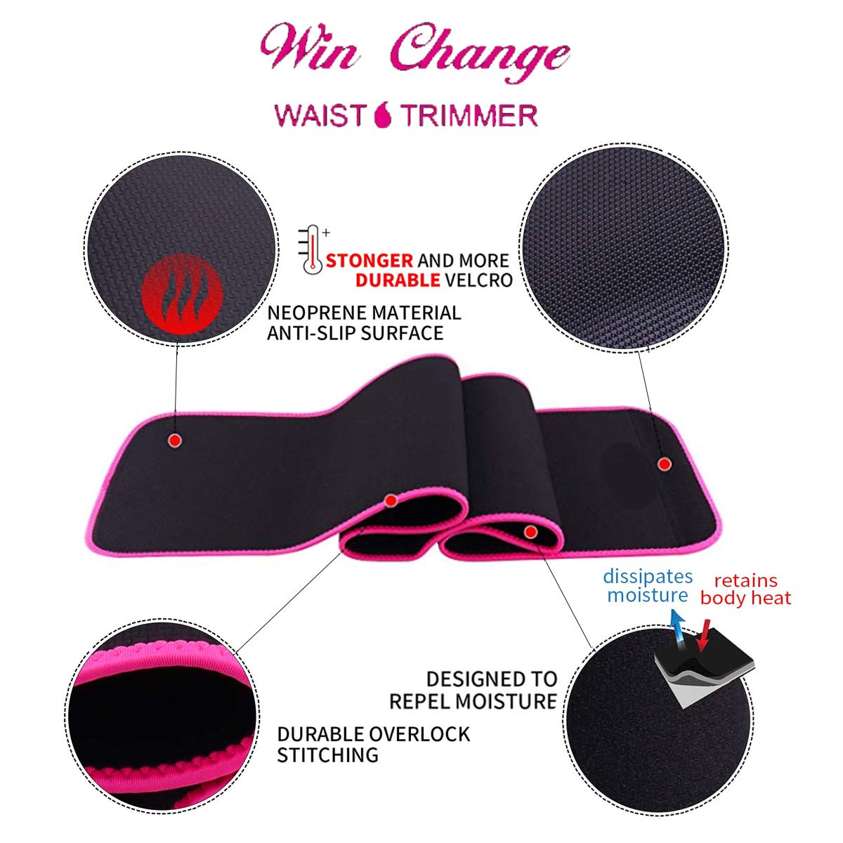 Win Change Waist Trainer Belt for Women - Waist Trainer for Weight Loss Waist Trimmer Belt for Men Waist Slimmer for Women Waist Trimmer Belt