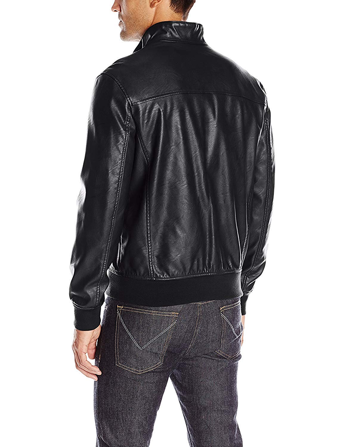 Tommy hilfiger men's faux leather store bomber jacket