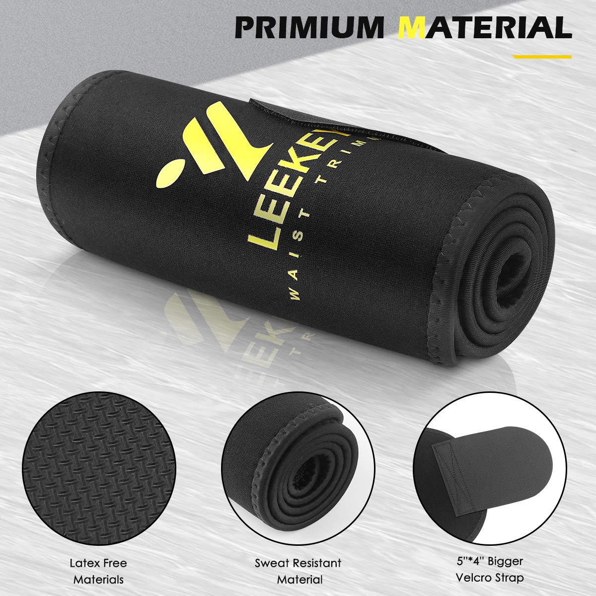 LEEKEY Waist Trimmer Belt for Women & Men - Slimmer Kit - Weight Loss Wrap - Sport Girdle Sweat