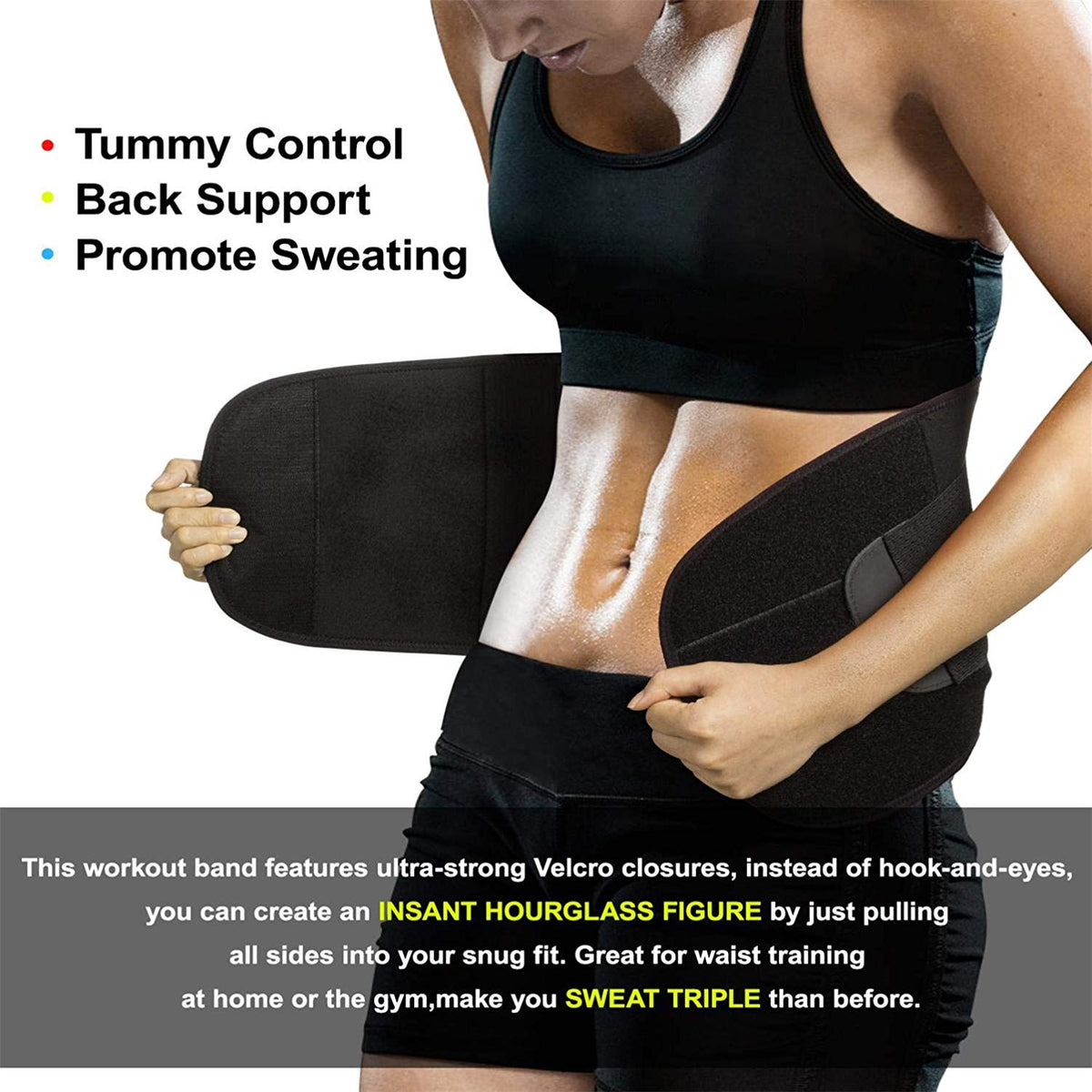 Hourglass Waist Trainer Slimming Belly Belt Neoprene Sauna Sweat