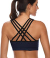 Padded Strappy Sports Bras for Women - Activewear Tops for Yoga Running Fitness