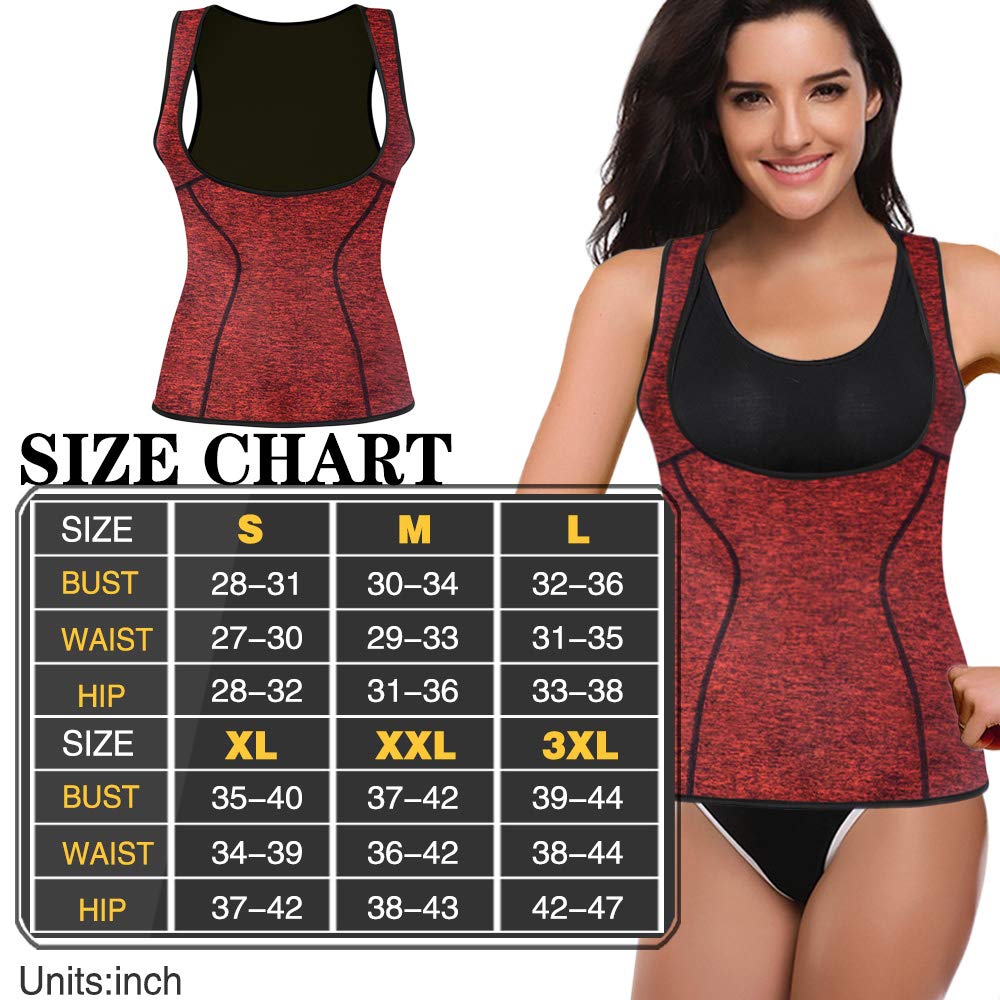 Women Waist Trainer Neoprene Sauna Suit for Weight Loss, Running Yoga Workout Tank Top Sweat Vest