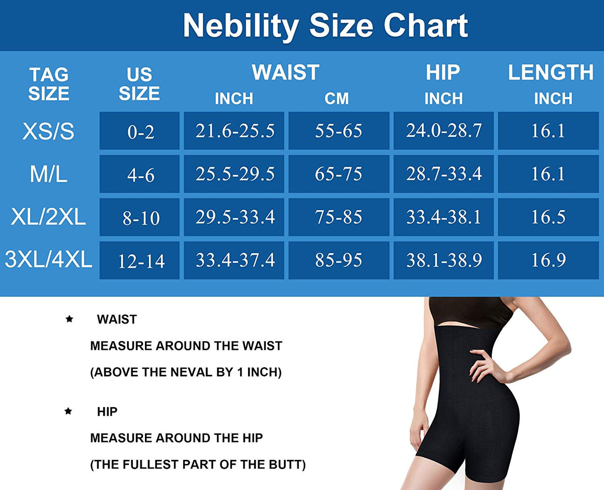 Nebility Women Waist Trainer Shapewear Tummy Control Body Shaper Shorts