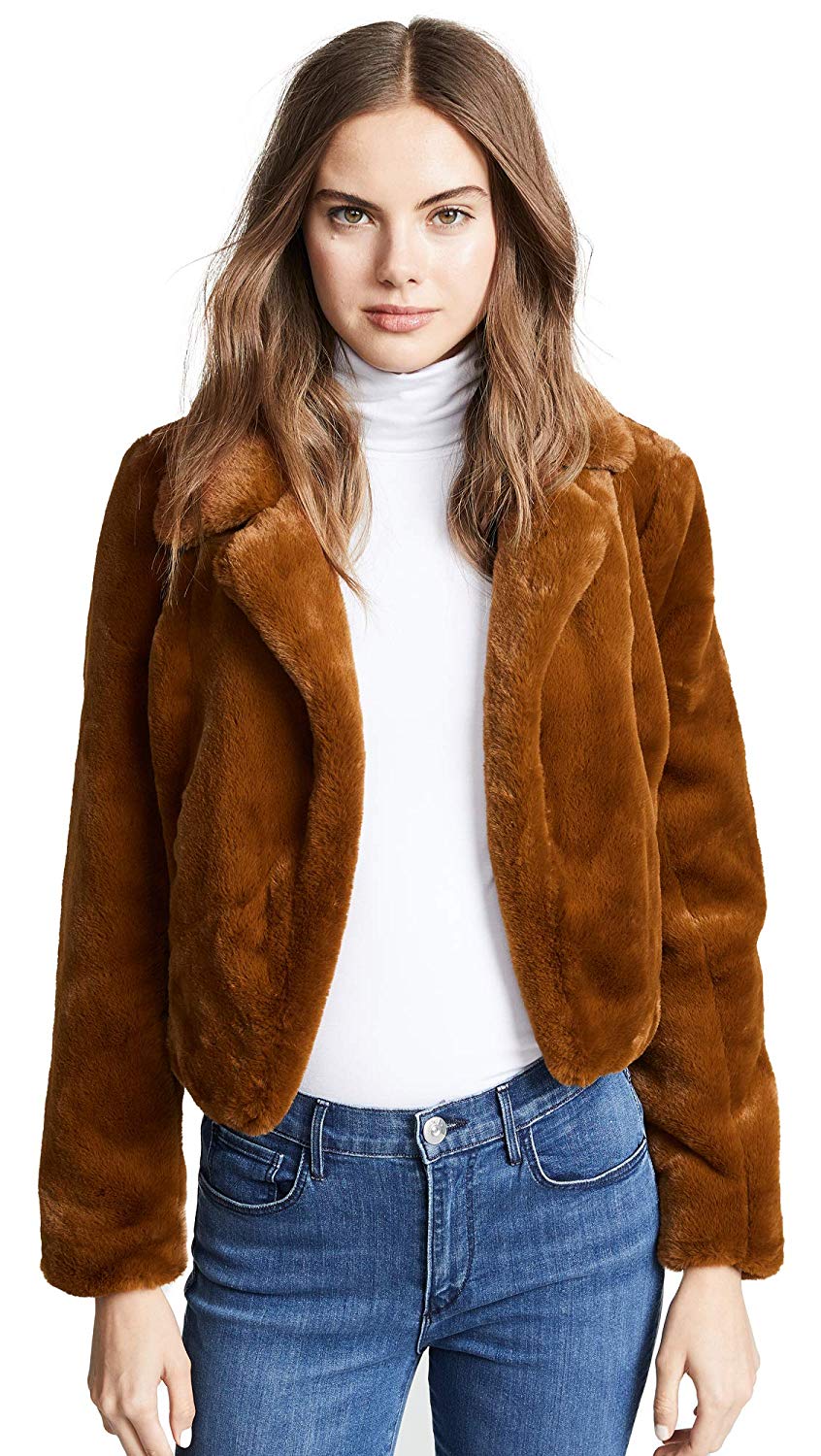 [BLANKNYC] Blank Denim Women's Cropped Faux Fur Jacket