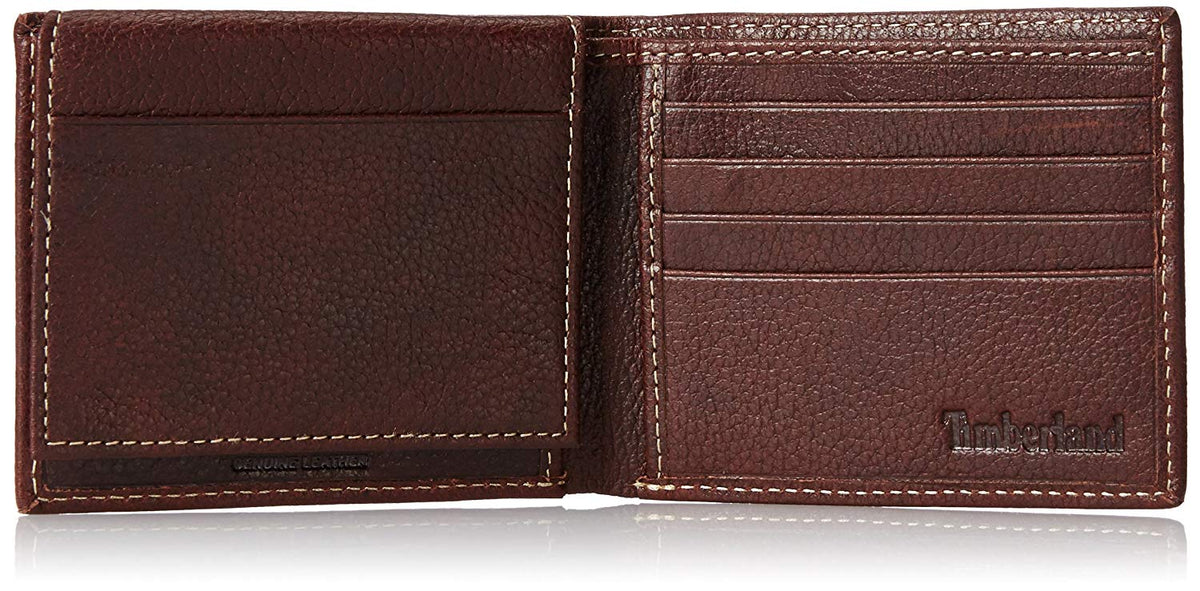 Timberland Men's Leather Wallet With Attached Flip Pocket