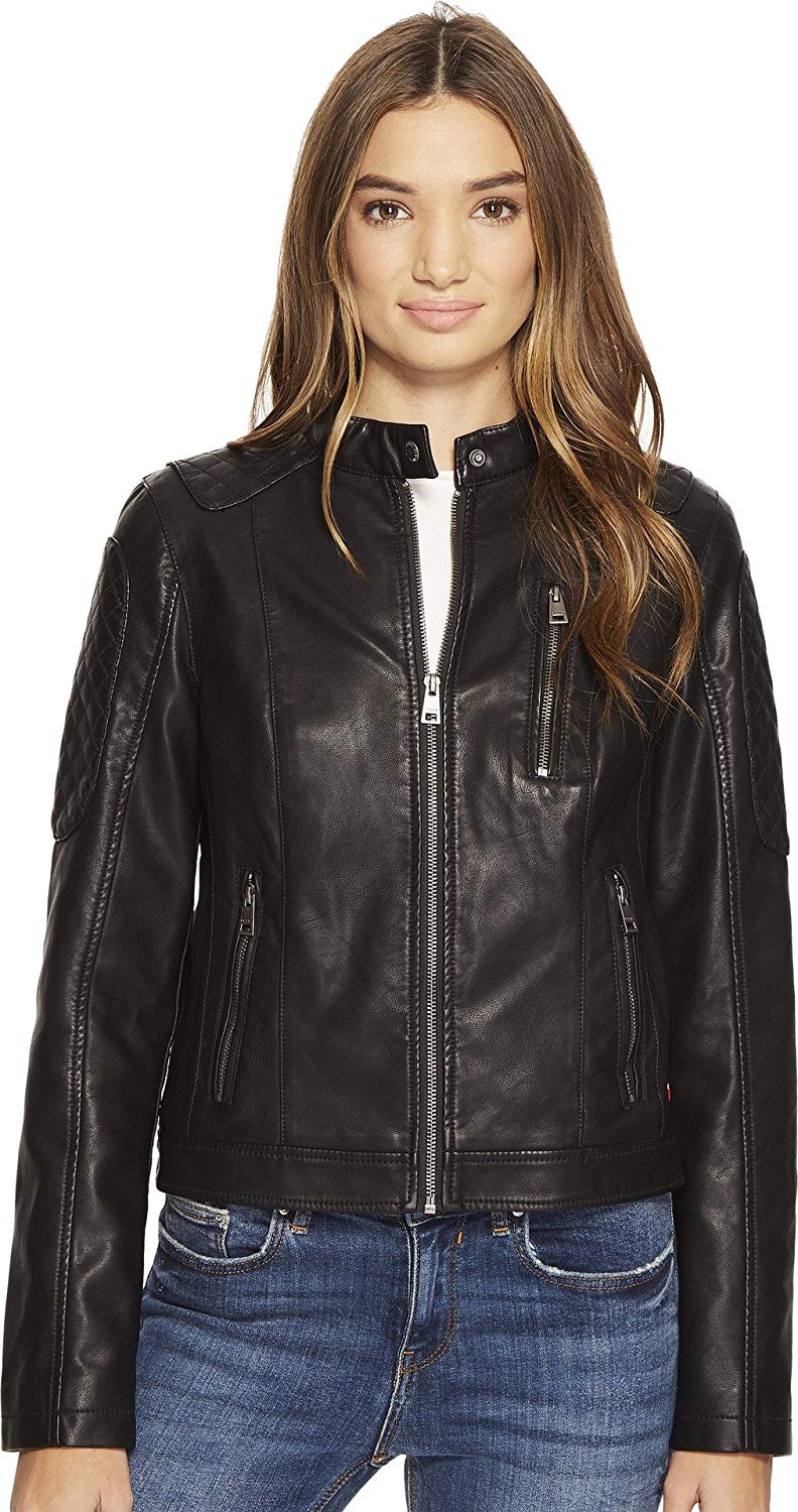 Levi's Women's Faux Leather Fashion Quilted Racer Jacket